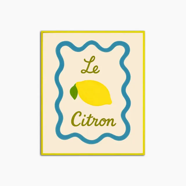 Any Image Le Citron tableau encadré coloré