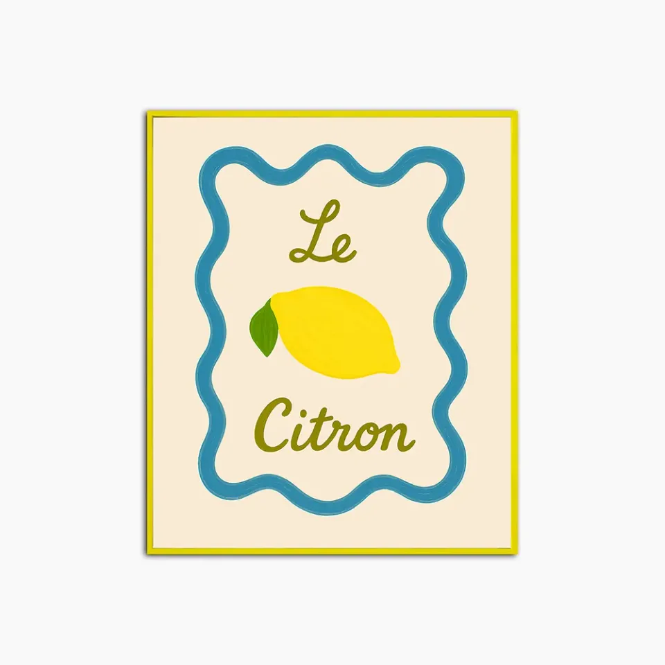 Any Image Le Citron tableau encadré coloré