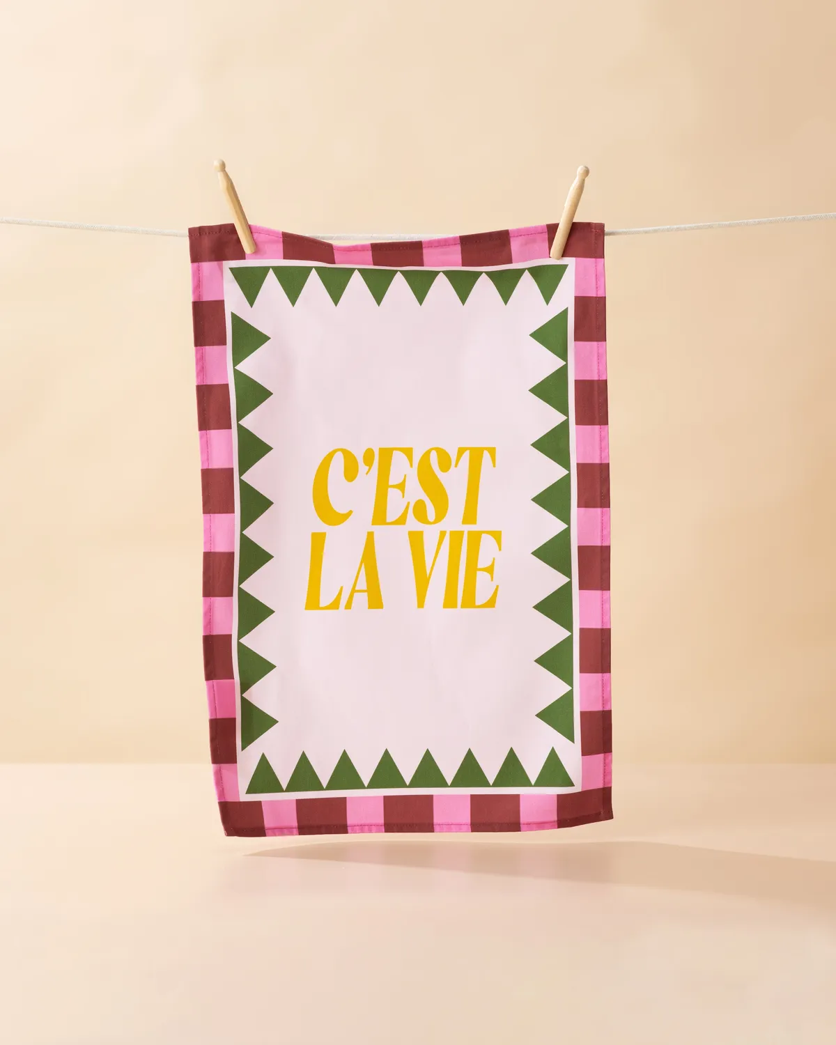 Maddison Ball C'est La Vie torchon de cuisine en coton