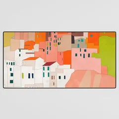 Society6 cinque terre tapis de bureau village