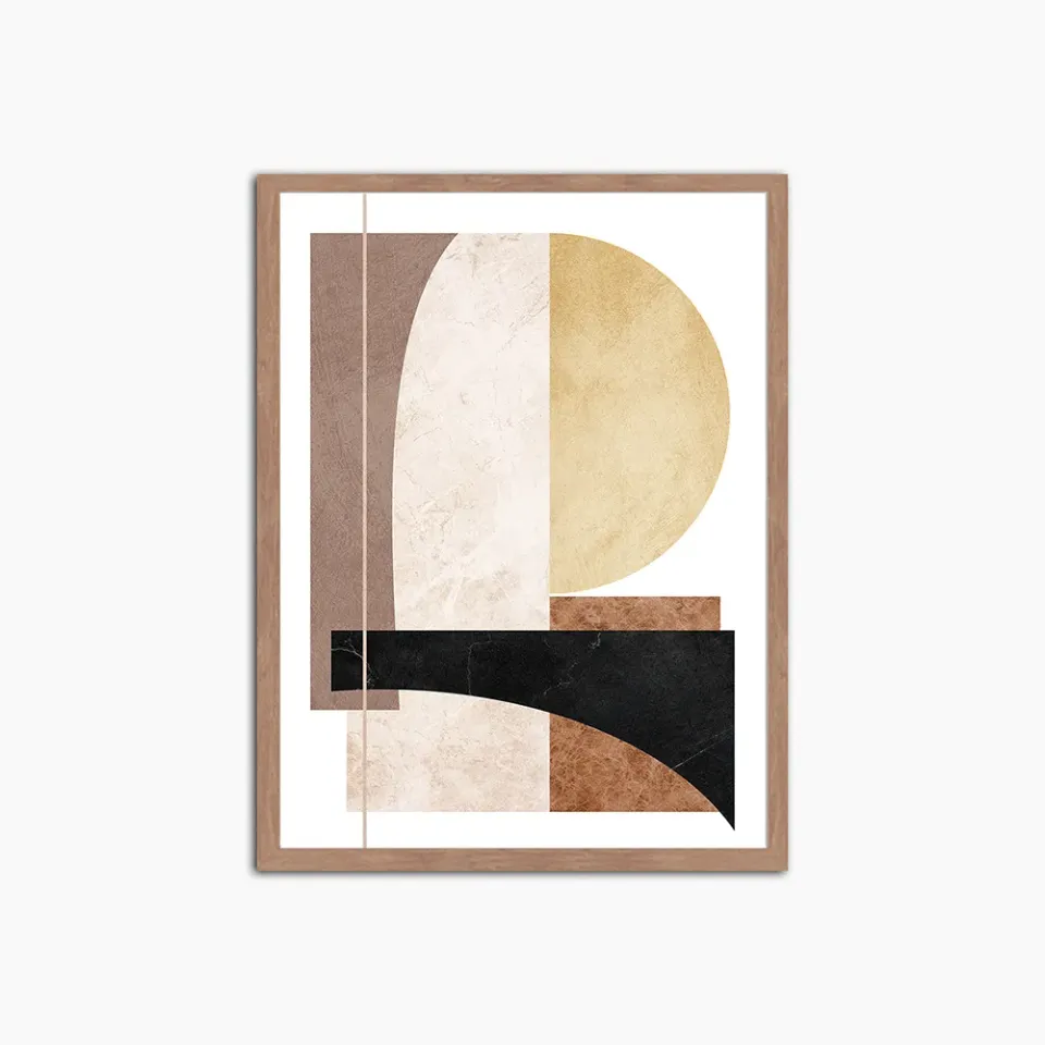 Any Image Abstract Shapes in Amber affiche encadrée