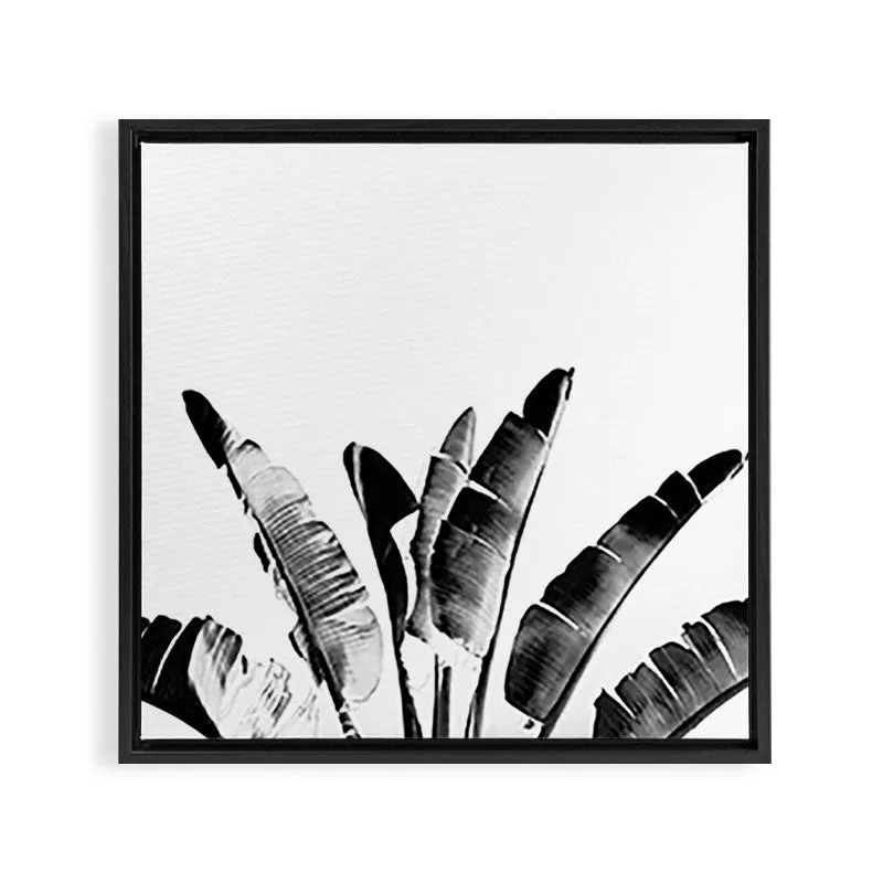 Society6 Traveler palm - bw toile encadrée palmier