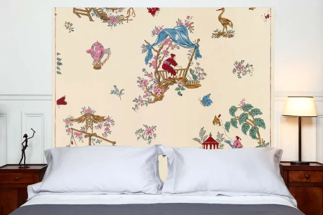 Mademoiselle Tiss Chinoiseries tête de lit tissu motif