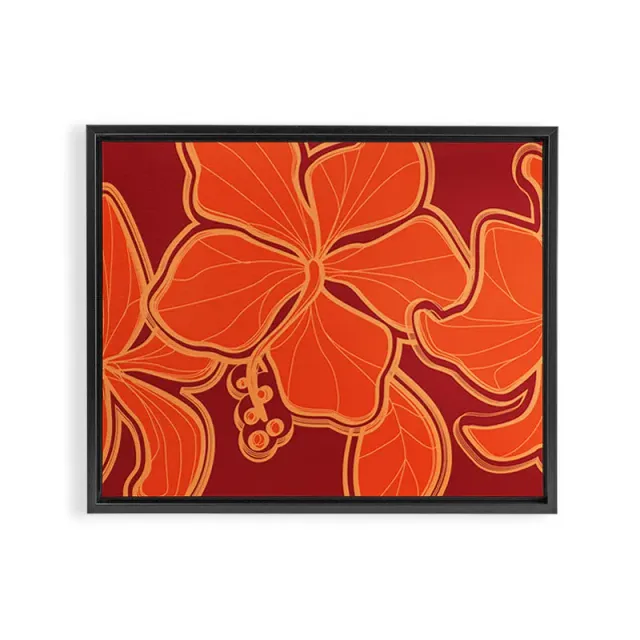 Society6 Kailua Hibiscus Hawaiian Sketchy Floral Design toile encadrée