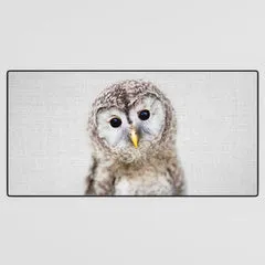 Society6 Baby Owl Colorful tapis de bureau chouette