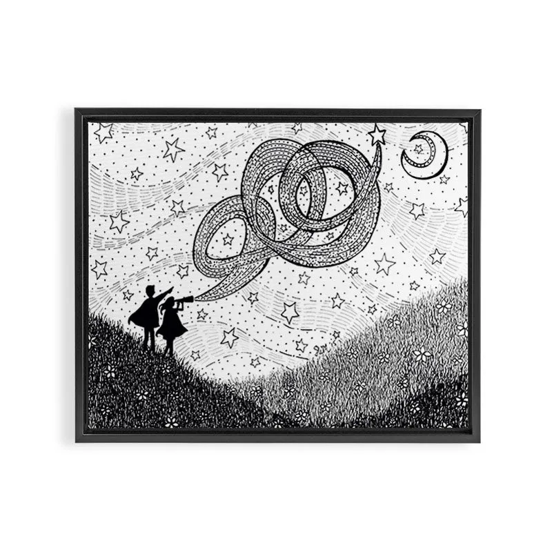 Society6 Bottling Starlight toile encadrée encre enfant