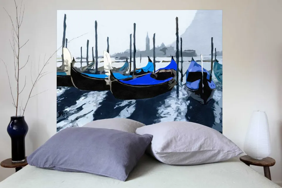 Mademoiselle Tiss Gondoles de Venise tête de lit tissu