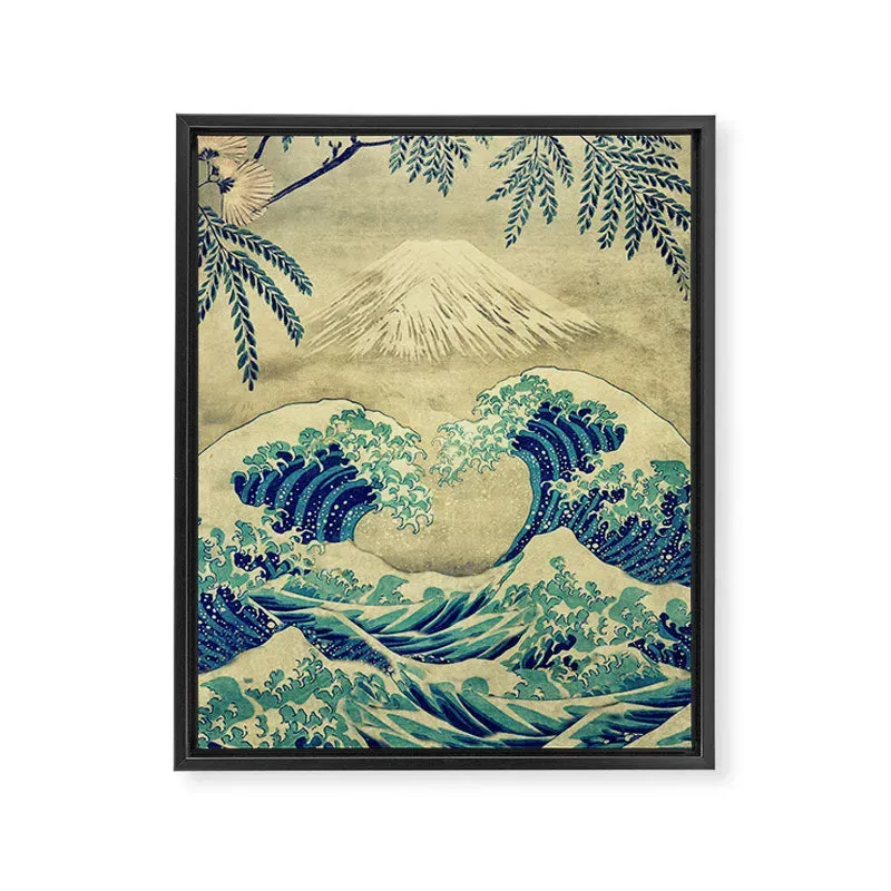 Society6 The Great Blue Embrace at Yama toile encadrée vagues