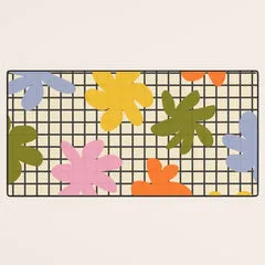 Society6 Playful Flowers #1 tapis de bureau à fleurs