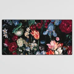 Society6 Midnight Garden XVII tapis de bureau fleurs lumineuses