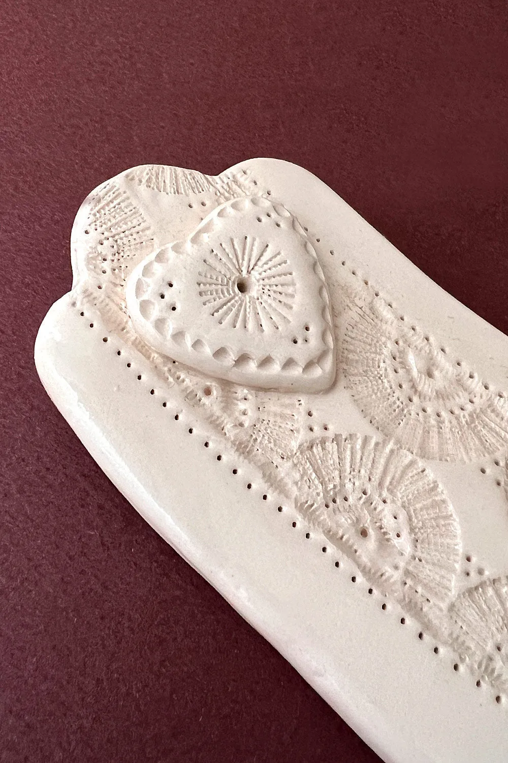 Biankaléone Cœur dentelles porte-encens 6 x 19,5 cm