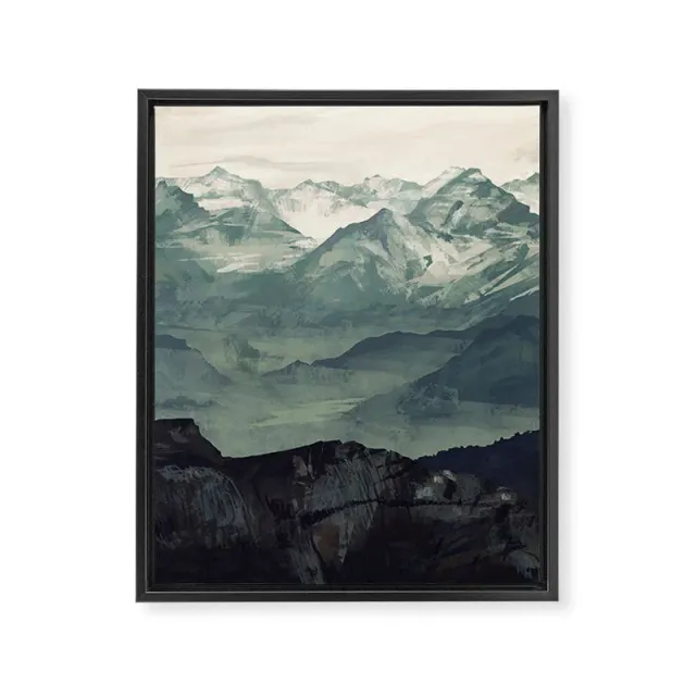 Society6 Mountain Fog toile encadrée montagne