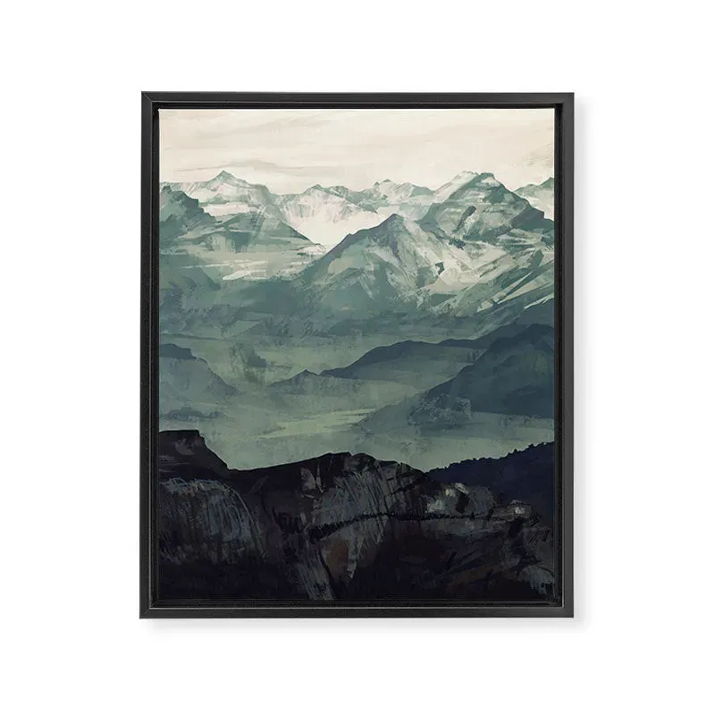 Society6 Mountain Fog toile encadrée montagne