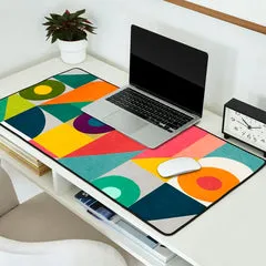 Society6 Tick Tock Machine tapis de bureau géométrique
