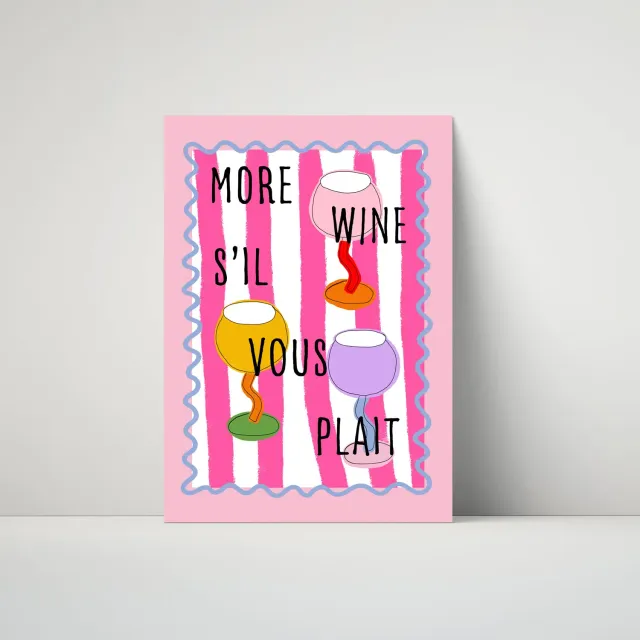 Maddison Ball More Wine S'il Vous Plait affiche vin