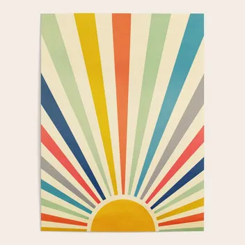 Society6 Sun Retro Art III tapis bureau soleil