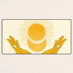 Society6 Holding the Light tapis de bureau mains soleil