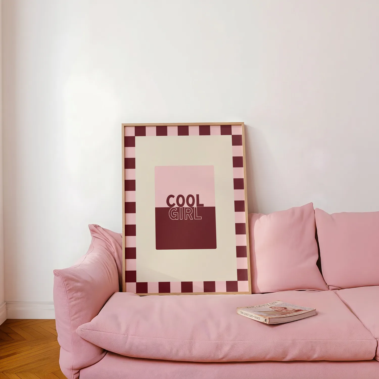 Maddison Ball Cool Girl in Baby Blue & Crimson affiche tirage mat