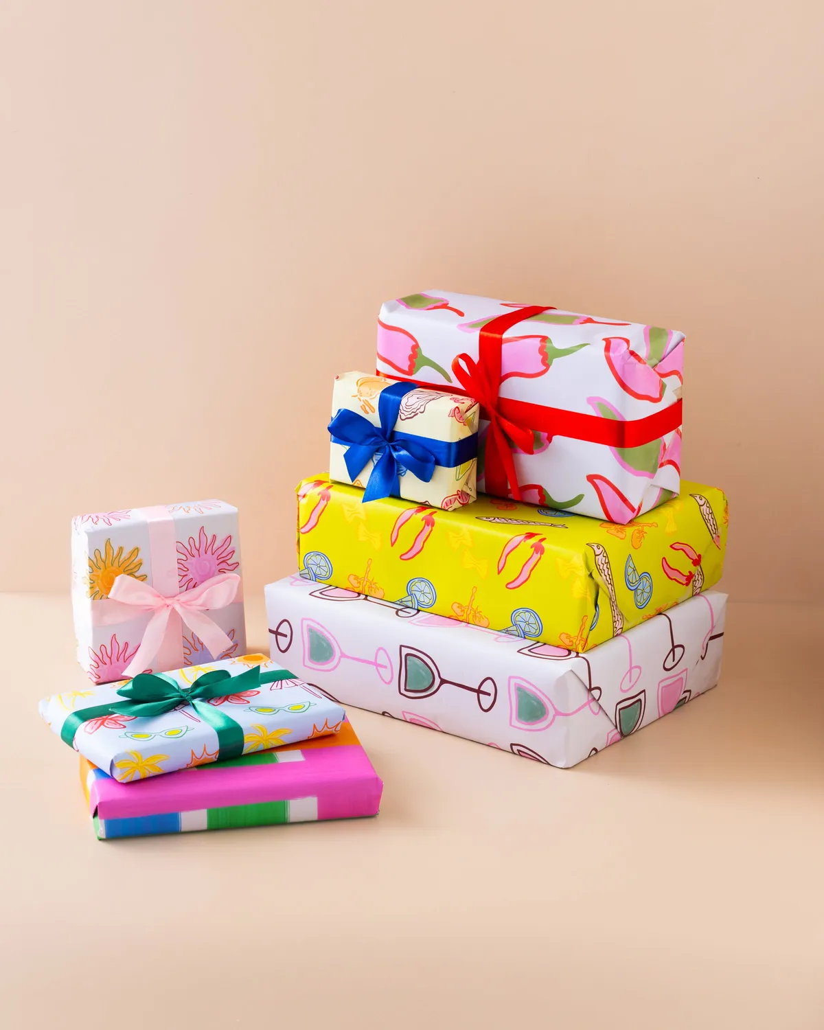 Maddison Ball Rainbow Stripe papier cadeau 50x70 rayures
