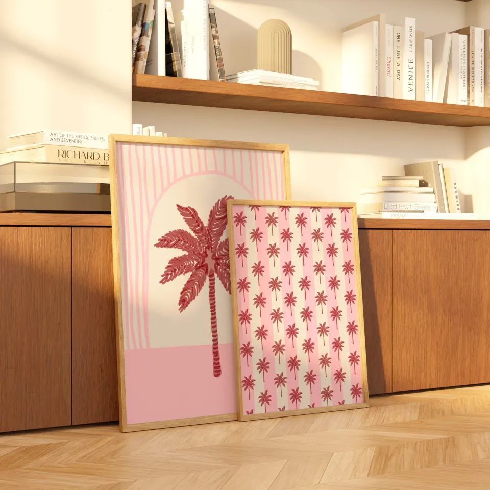 Maddison Ball Palm Tree Tile affiche palmier rose