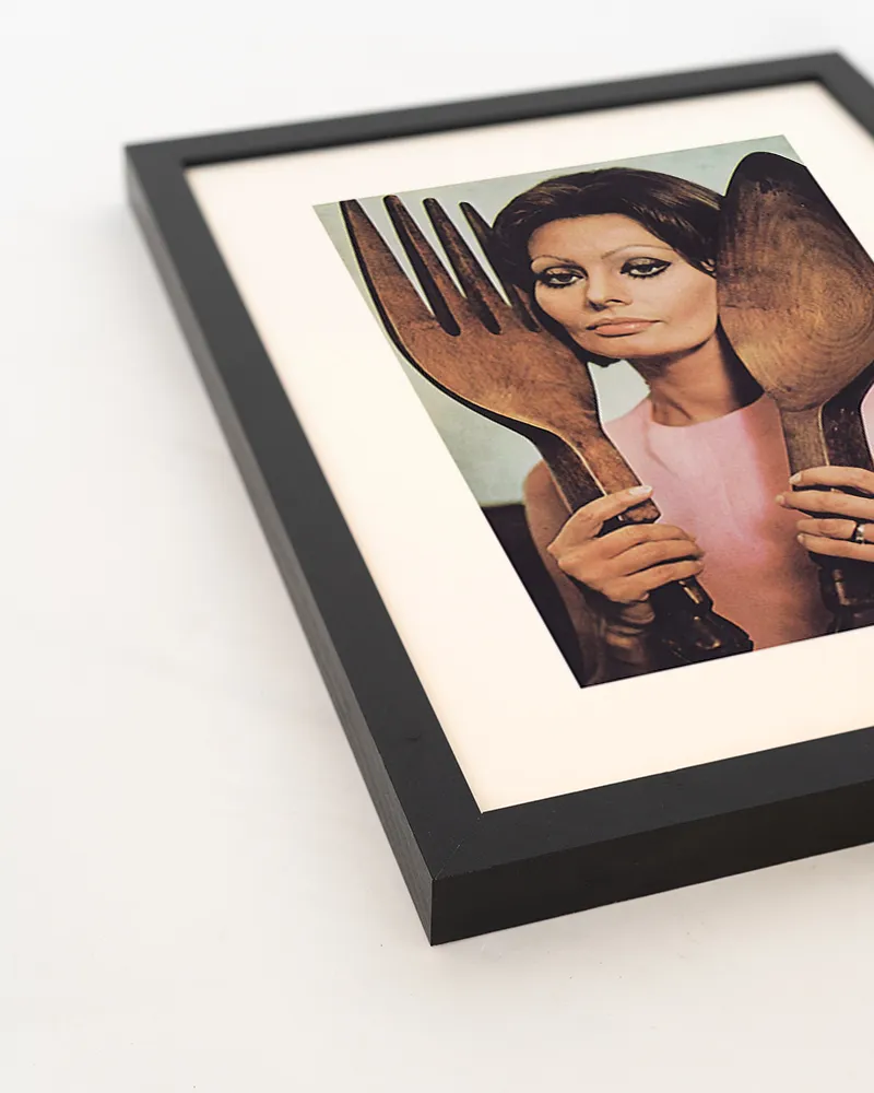 Any Image Sophia Loren Fourchette affiche encadrée