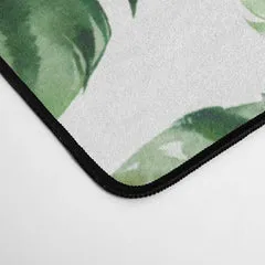 Society6 Green Leaf Watercolor Pattern tapis de bureau feuilles vertes