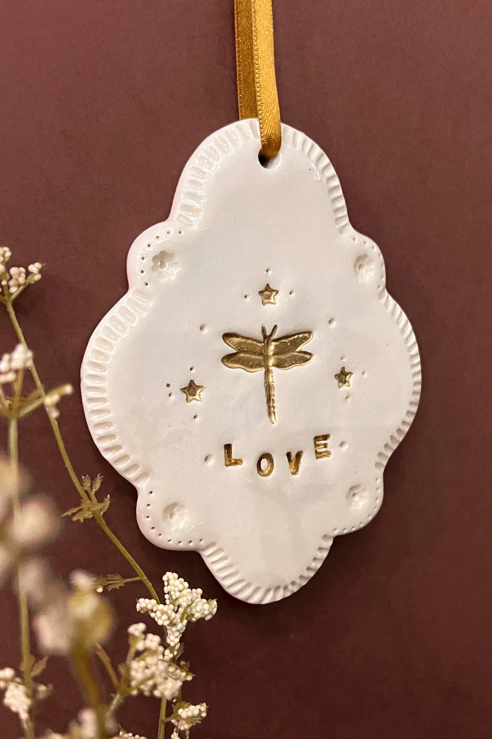 Biankaléone Love libellule d'or talisman 8,5 x 11 cm
