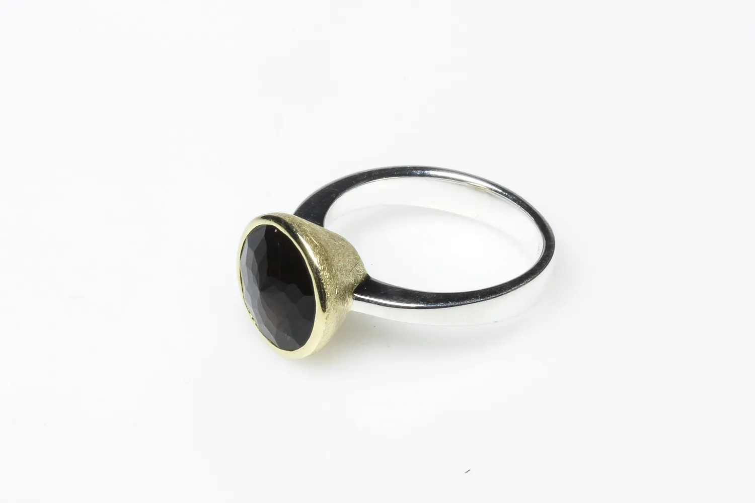 Galerie Kara Brune bague quartz fumé argent et vermeil