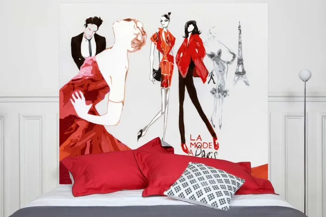 Mademoiselle Tiss La Mode à Paris tête de lit tissu couture