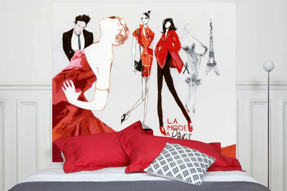 Mademoiselle Tiss La Mode à Paris tête de lit tissu couture