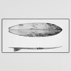Society6 Surfboard tapis de bureau planches noir blanc