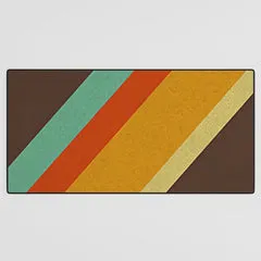 Society6 Retro 70s Color Palette tapis de bureau rayures