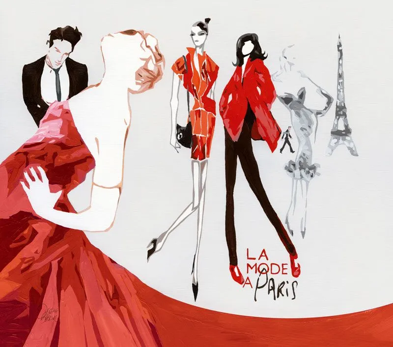 Mademoiselle Tiss La Mode à Paris tête de lit tissu couture