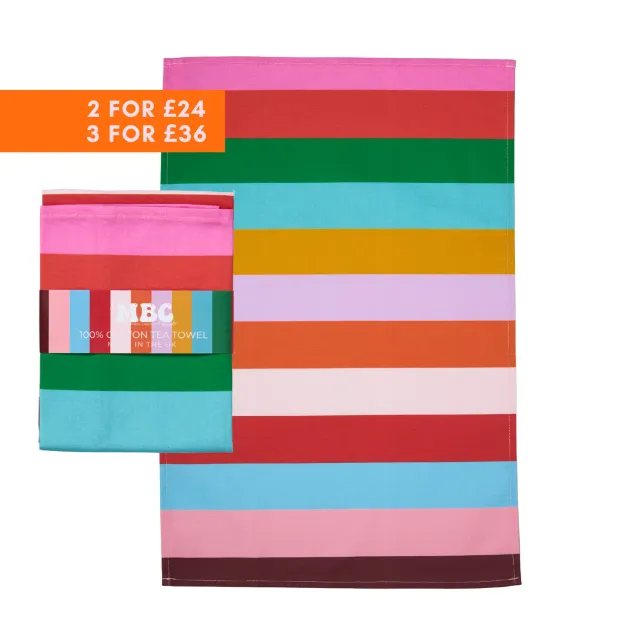 Maddison Ball Stripe torchon coton Noël 68x45 cm