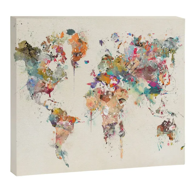 Society6 World Map Watercolor toile carte du monde