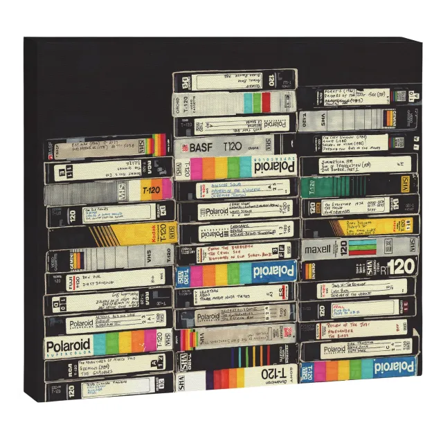 Society6 VHS Stack toile cassettes rétro