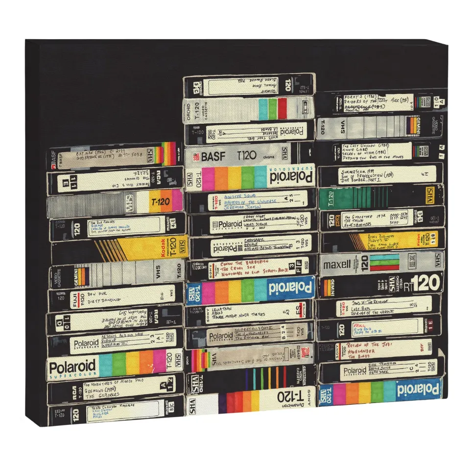 Society6 VHS Stack toile cassettes rétro
