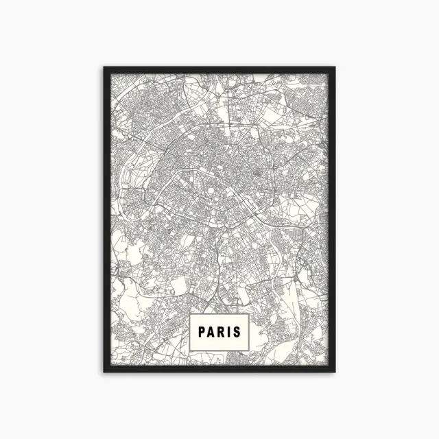 Any Image Paris photo encadrée 60x80 noir et blanc