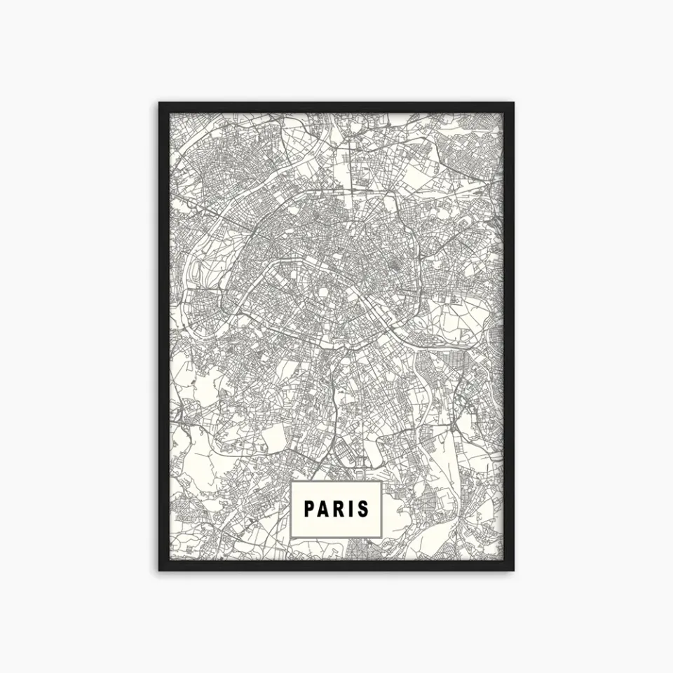 Any Image Paris photo encadrée 60x80 noir et blanc