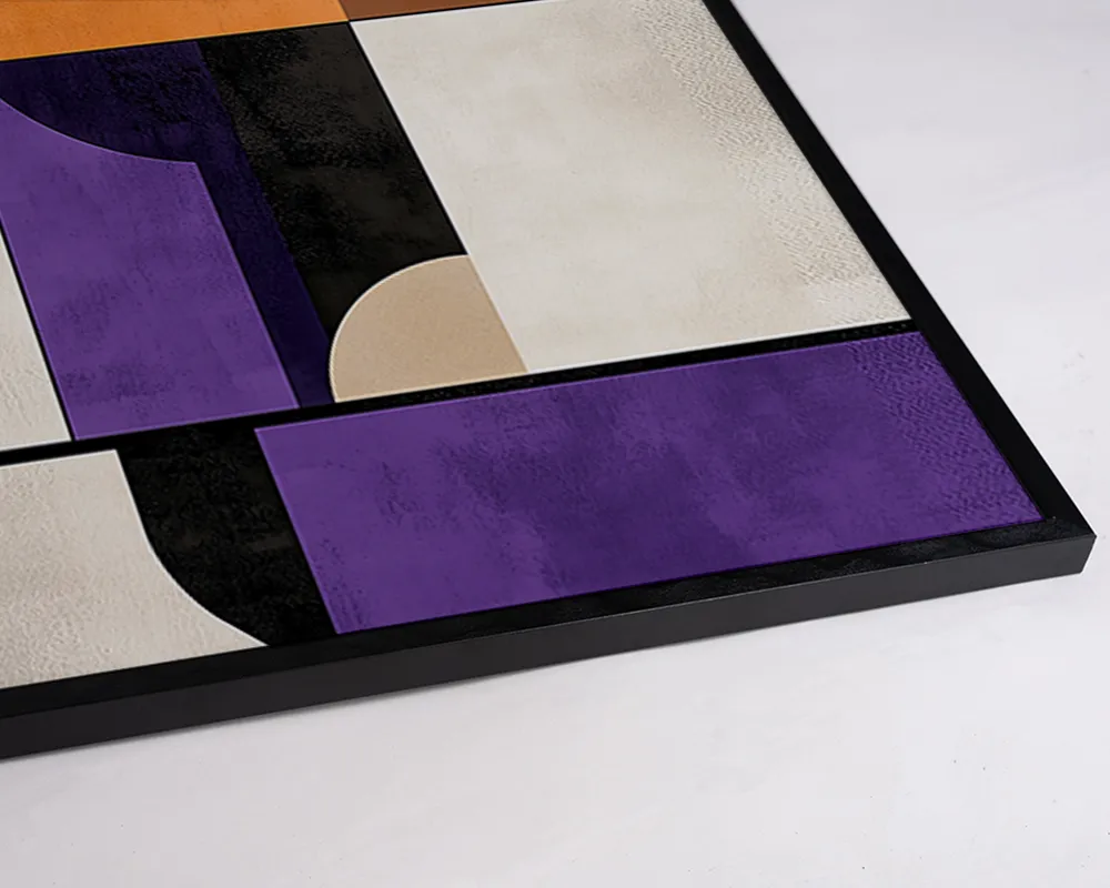 Liv Corday Purple & Orange Abstract affiche encadrée couleur