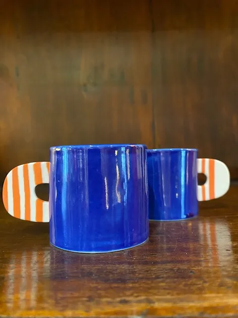 Galerie Kara tasse à café 2 porcelaine émaillée Eric Hibelot