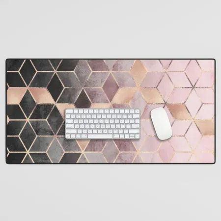 Society6 Gradient Cubes tapis de bureau géométrique