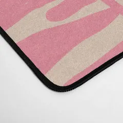 Society6 One Hundred-Leaved Plant 9 tapis bureau rose crème