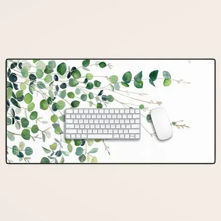 Society6 Eucalyptus Watercolor tapis de bureau eucalyptus aquarelle