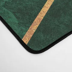 Society6 Deep Emerald tapis de bureau mosaïque dorée