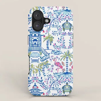 Society6 Colorful Coastal Chinoiserie tapis bureau pagode