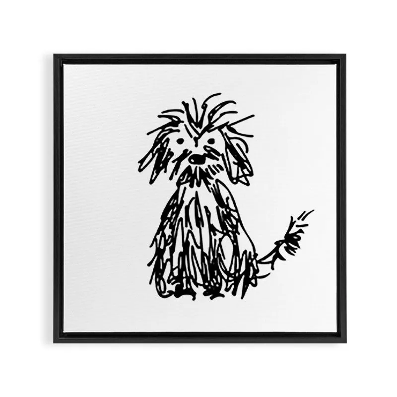Society6 Doggy day toile encadrée dessin chien