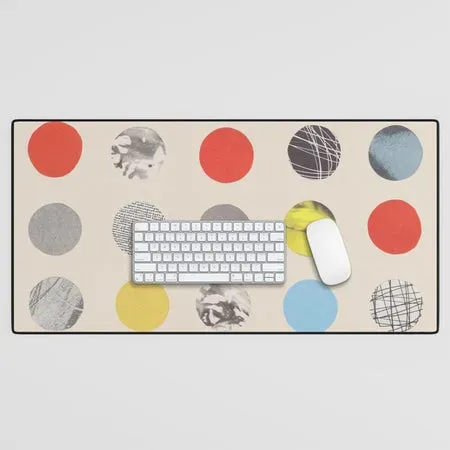 Society6 Paper Pattern Circles tapis de bureau beige
