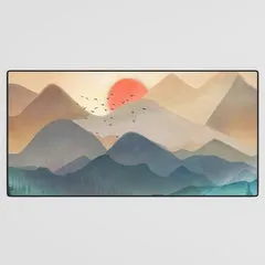 Society6 Wilderness Becomes Alive at Night tapis bureau soleil