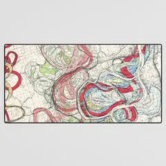 Society6 Vintage Map Mississippi tapis de bureau carte